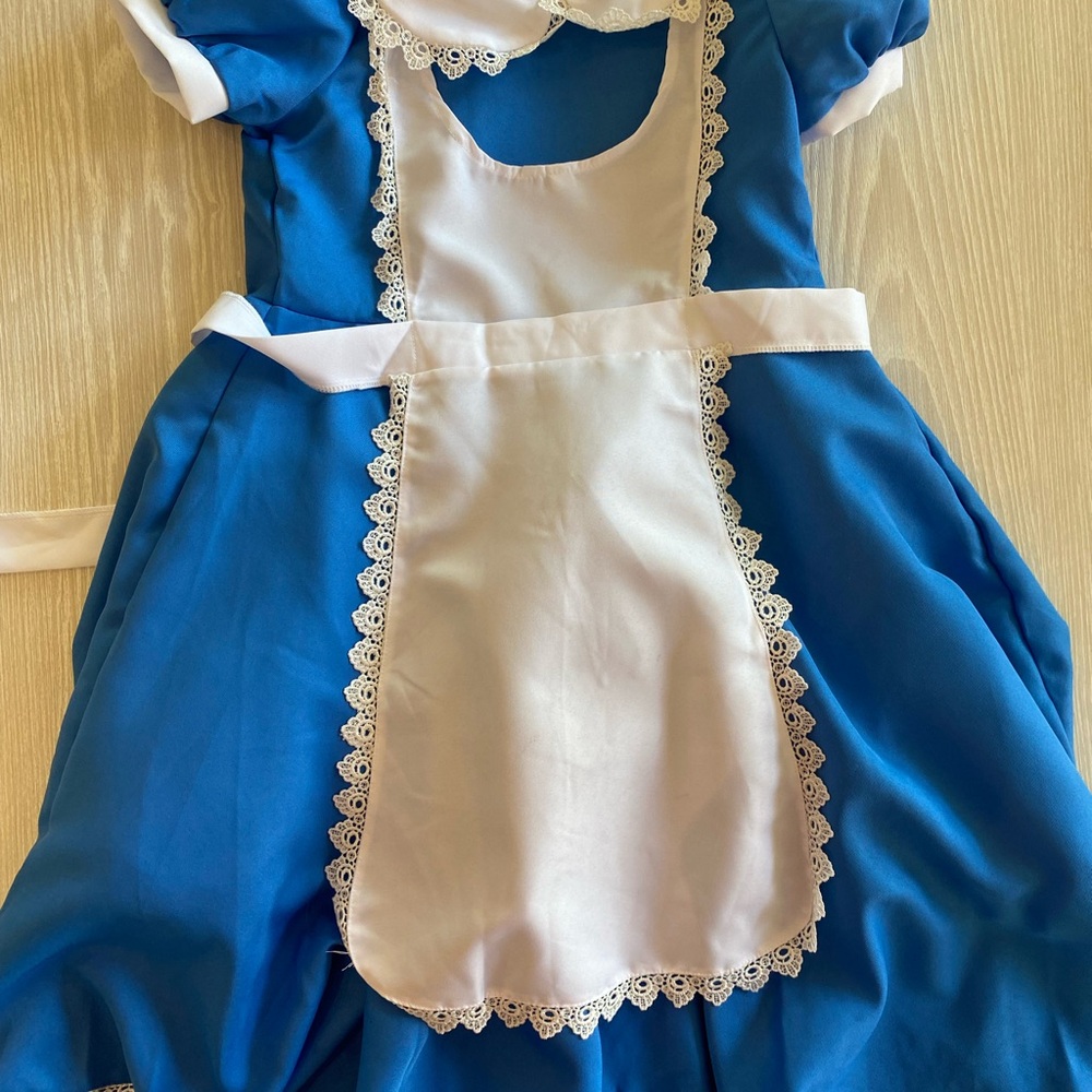 Classic Blue Alice-Style Kids Costume Dress with White Apron - Picture 7 of 7